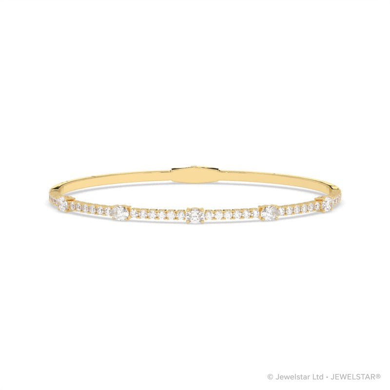 B-86045-AD-Y  Lab Diamond Flexi Bangle