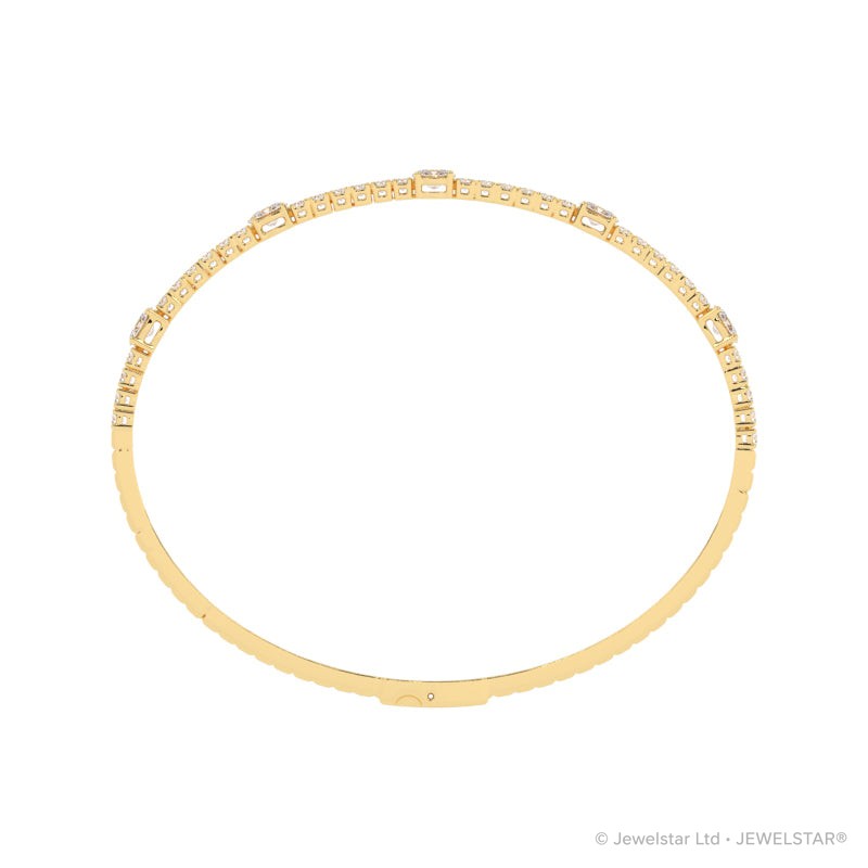 B-86045-AD-Y  Lab Diamond Flexi Bangle