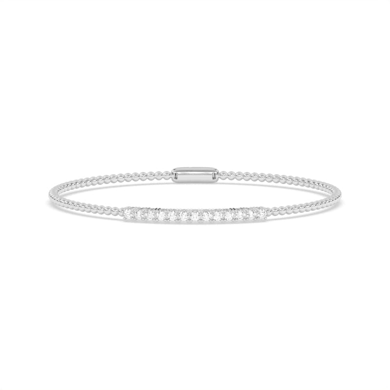 B-86046-AD-W  Lab Diamond Flexi Bangle