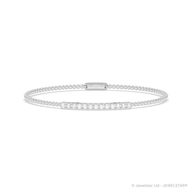 B-86046-AD-W  Lab Diamond Flexi Bangle