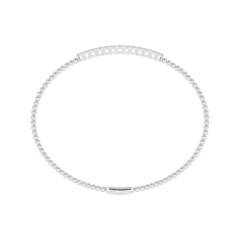 B-86046-AD-W  Lab Diamond Flexi Bangle