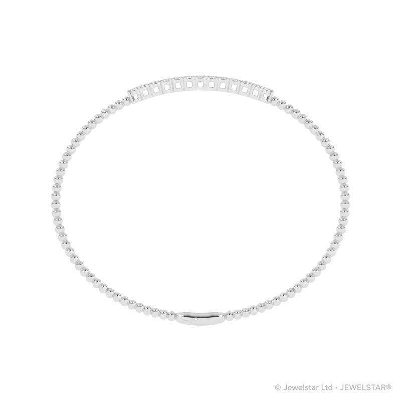 B-86046-AD-W  Lab Diamond Flexi Bangle