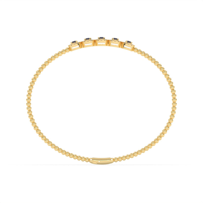 B-86047-EM-Y  Lab Diamond & Emerald Flexi Bangle