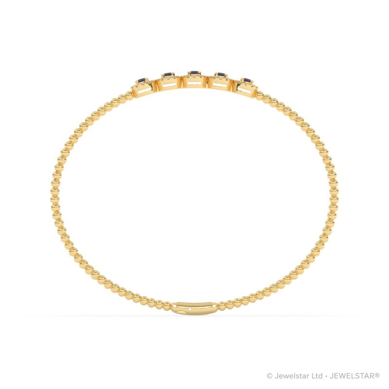 B-86047-EM-Y  Lab Diamond & Emerald Flexi Bangle