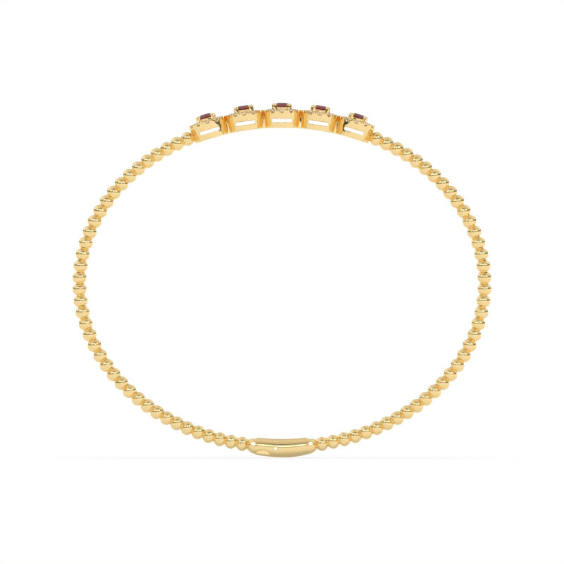 B-86047-RU-Y  Lab Diamond & Ruby Flexi Bangle