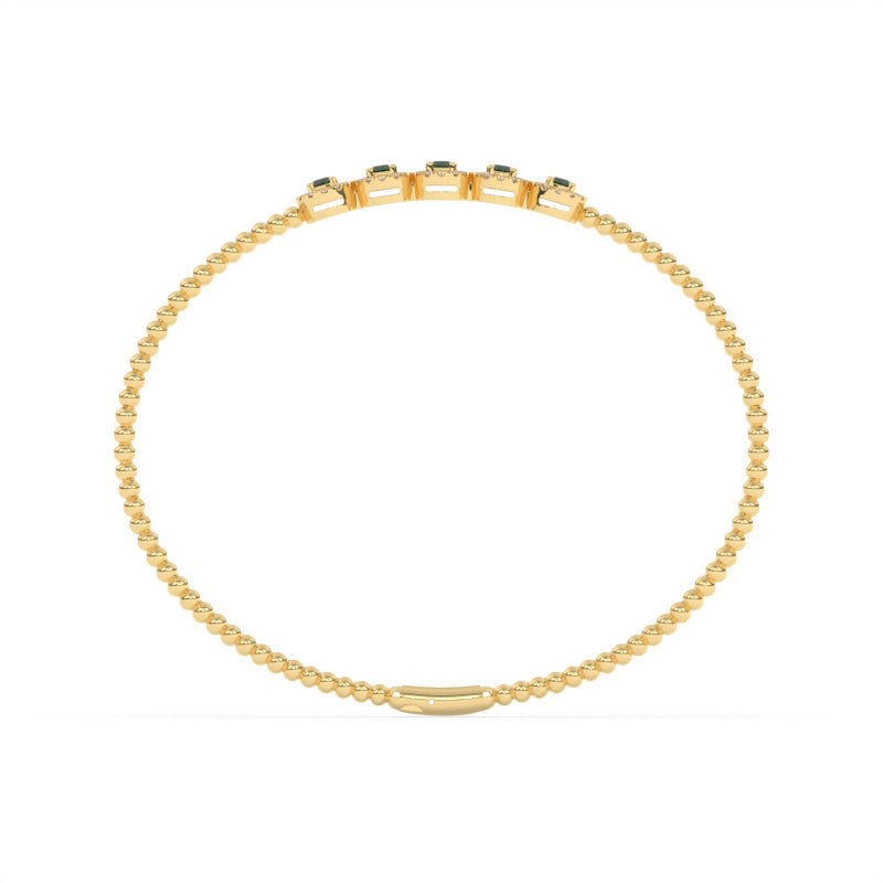 B-86047-SA-Y  Lab Diamond & Sapphire Flexi Bangle