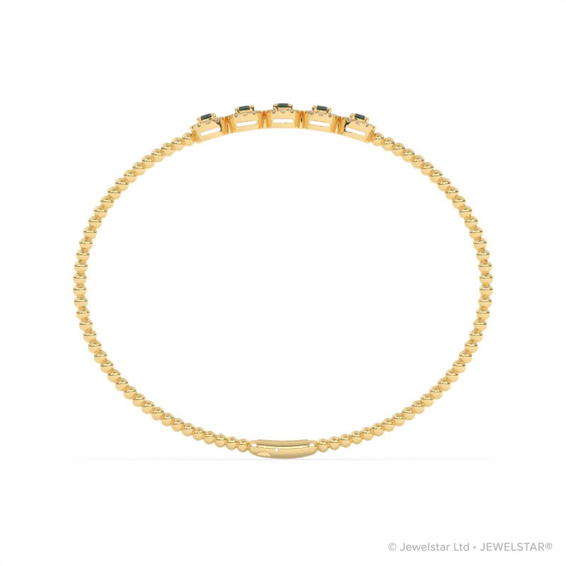 B-86047-SA-Y  Lab Diamond & Sapphire Flexi Bangle