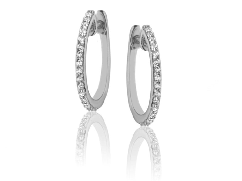 E-15338-AD-W  0.17ct H/SI Diamond Hoop Earrings