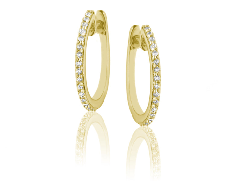 E-15338-AD-Y  0.17ct H/SI Diamond Hoop Earrings