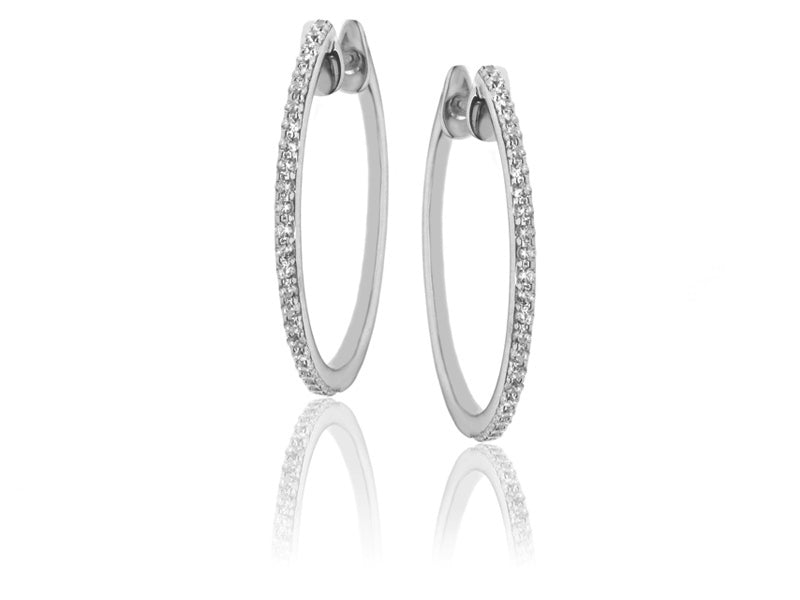 E-15347-AD-W  0.33ct H/SI Diamond Hoop Earrings