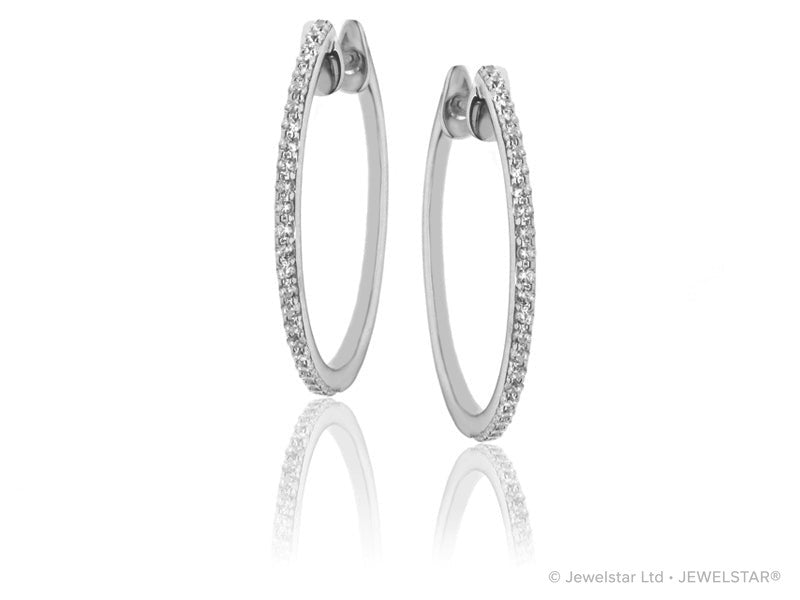E-15347-AD-W  0.33ct H/SI Diamond Hoop Earrings