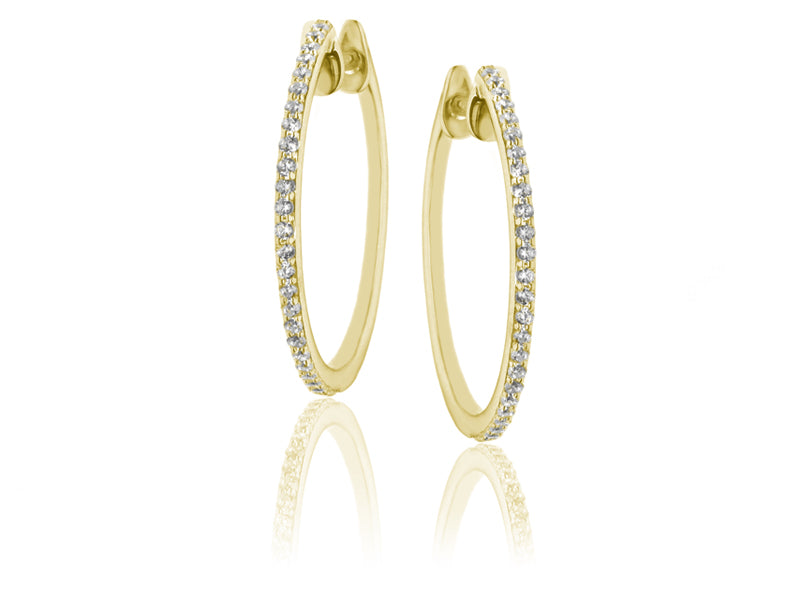 E-15347-AD-Y  0.33ct H/SI Diamond Hoop Earrings