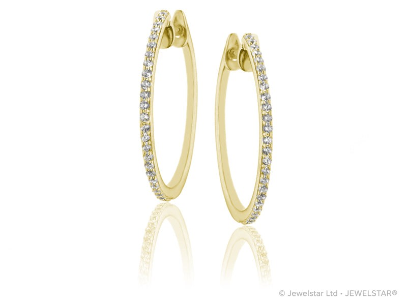 E-15347-AD-Y  0.33ct H/SI Diamond Hoop Earrings