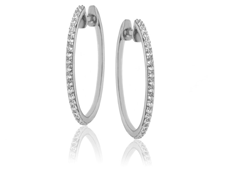 E-15350-AD-W  0.55ct H/SI Diamond Hoop Earrings