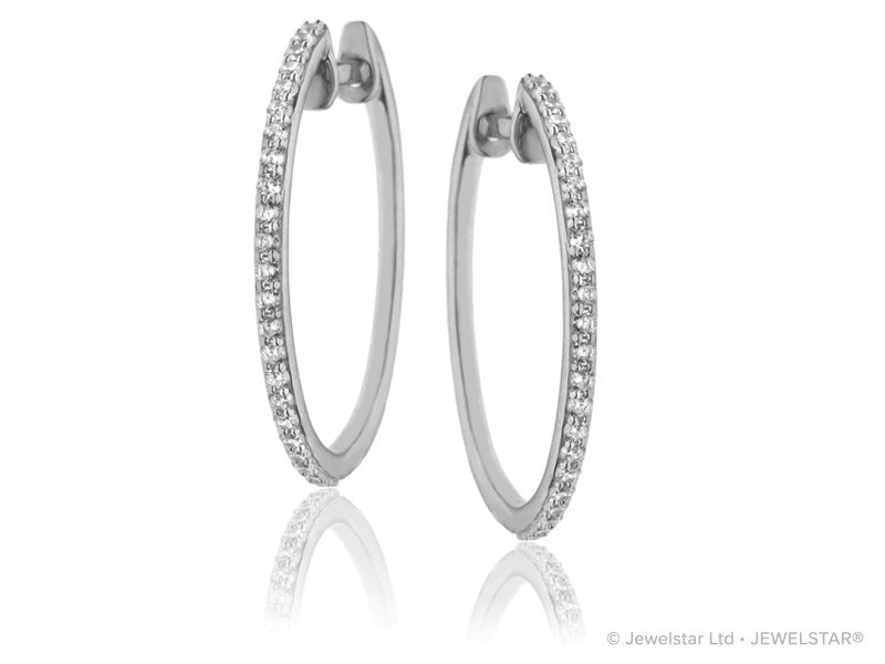 E-15350-AD-W  0.55ct H/SI Diamond Hoop Earrings