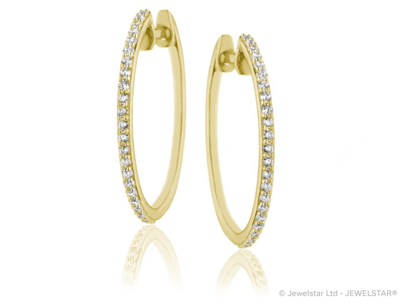 E-15350-AD-Y  0.55ct H/SI Diamond Hoop Earrings