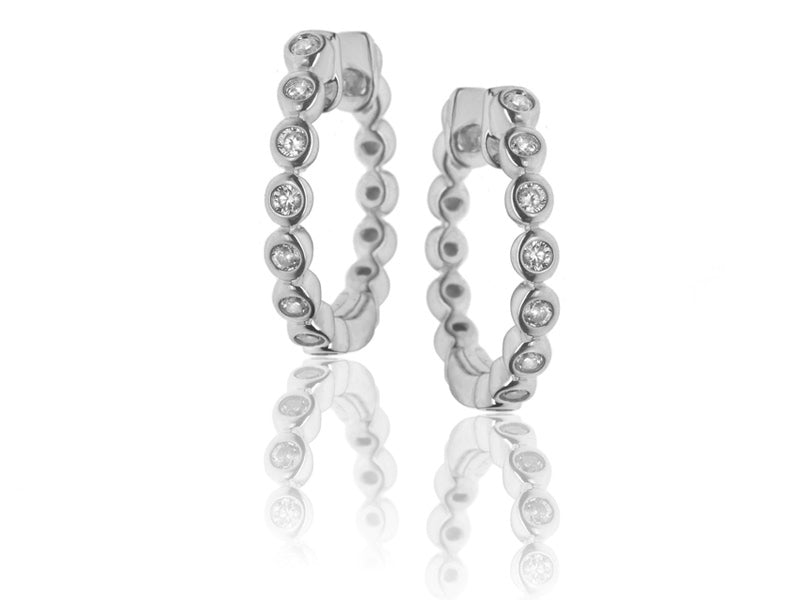 E-15440-AD-W  0.16ct H/SI Diamond Hoop Earrings