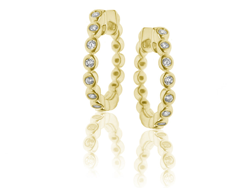 E-15440-AD-Y  0.16ct H/SI Diamond Hoop Earrings