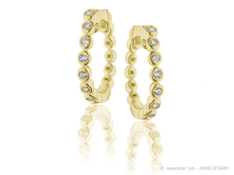 E-15440-AD-Y  0.16ct H/SI Diamond Hoop Earrings