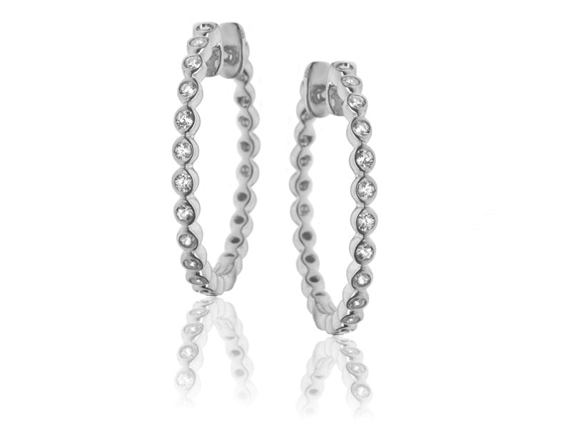 E-15452-AD-W  0.37ct H/SI Diamond Hoop Earrings