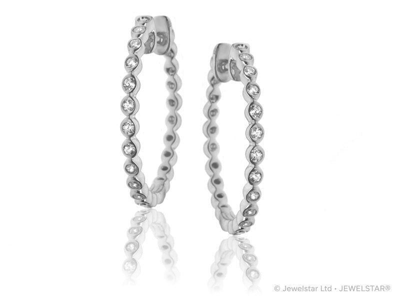 E-15452-AD-W  0.37ct H/SI Diamond Hoop Earrings