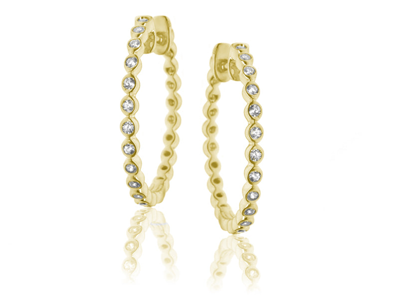 E-15452-AD-Y  0.37ct H/SI Diamond Hoop Earrings