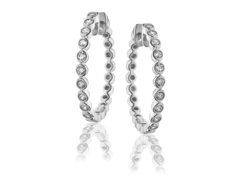 E-15453-AD-W  0.50ct H/SI Diamond Hoop Earrings