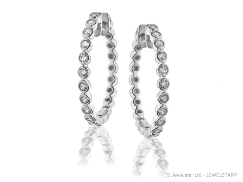 E-15453-AD-W  0.50ct H/SI Diamond Hoop Earrings