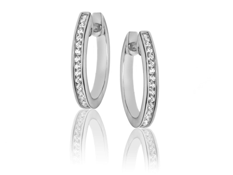 E-15607-AD-W  0.16ct H/SI Diamond Hoop Earrings