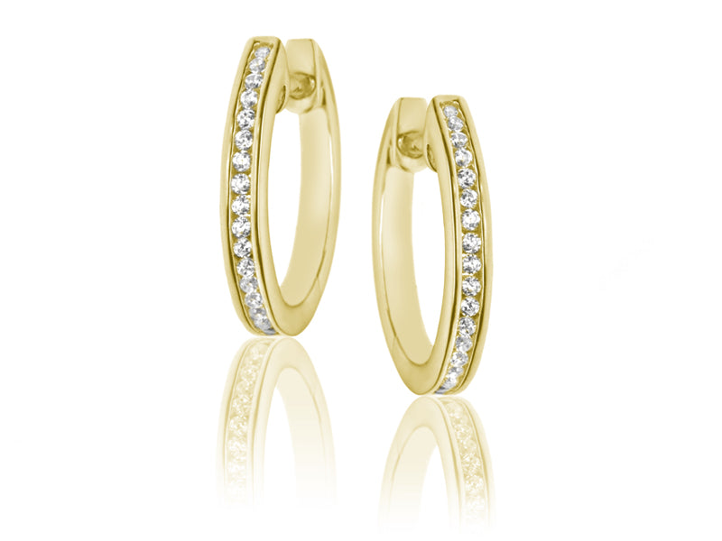 E-15607-AD-Y  0.16ct H/SI Diamond Hoop Earrings