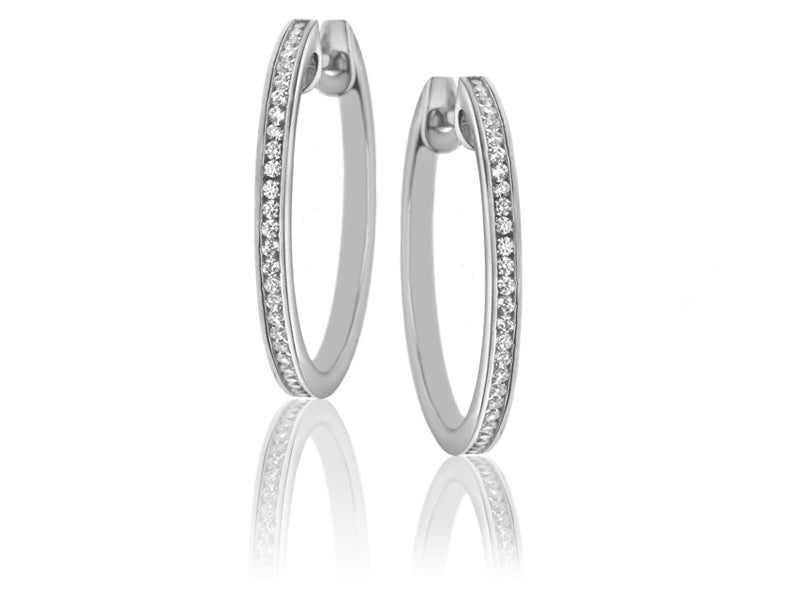 E-15619-AD-W  0.35ct H/SI Diamond Hoop Earrings