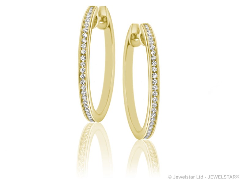 E-15619-AD-Y  0.35ct H/SI Diamond Hoop Earrings