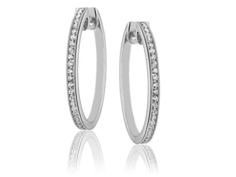 E-15624-AD-W  0.50ct H/SI Diamond Hoop Earrings