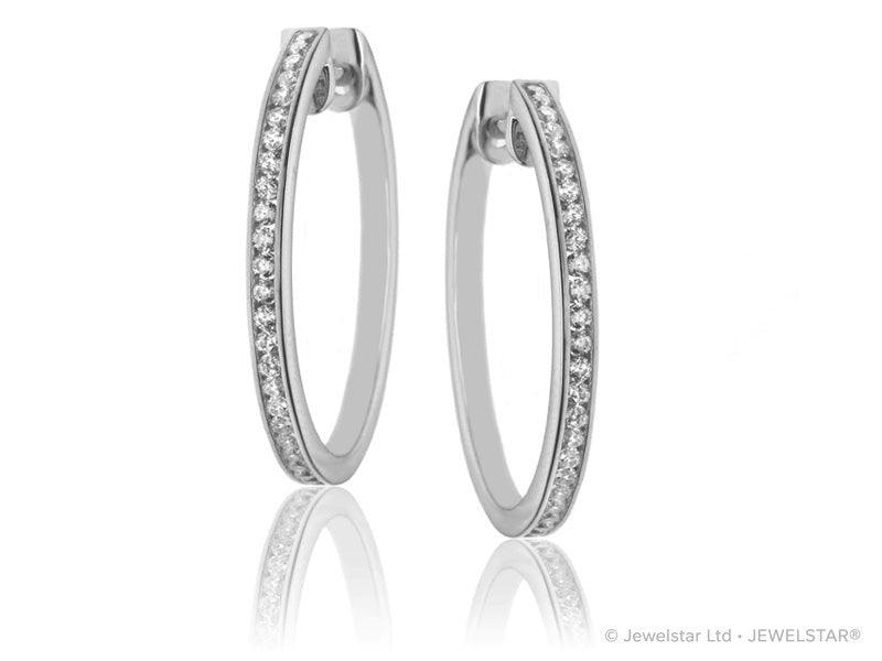E-15624-AD-W  0.50ct H/SI Diamond Hoop Earrings