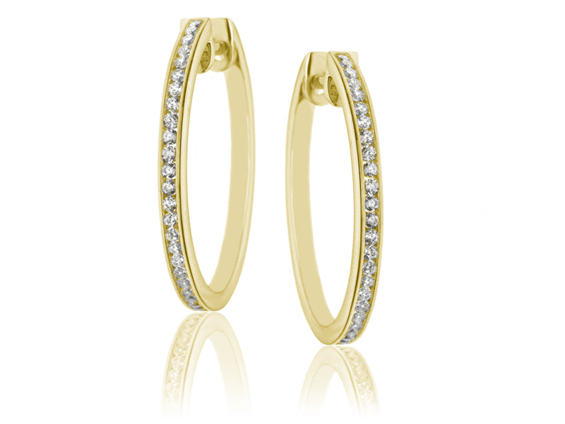 E-15624-AD-Y  0.50ct H/SI Diamond Hoop Earrings