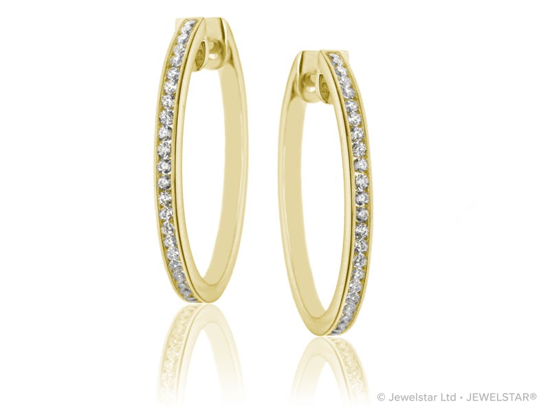 E-15624-AD-Y  0.50ct H/SI Diamond Hoop Earrings
