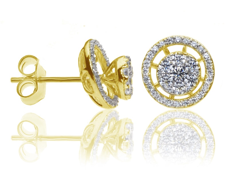 E-15986-AD-Y  0.80ct H/SI Diamond Solitaire/Cluster Earrings