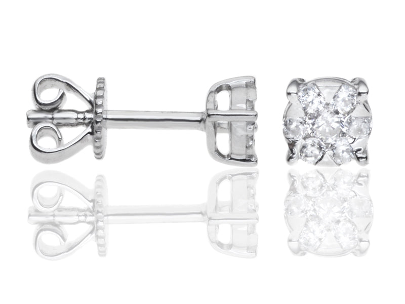 E-16145-AD-W  0.21ct H/SI Diamond Solitaire/Cluster Earrings