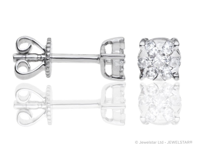E-16145-AD-W  0.21ct H/SI Diamond Solitaire/Cluster Earrings