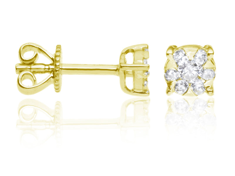 E-16145-AD-Y  0.21ct H/SI Diamond Solitaire/Cluster Earrings