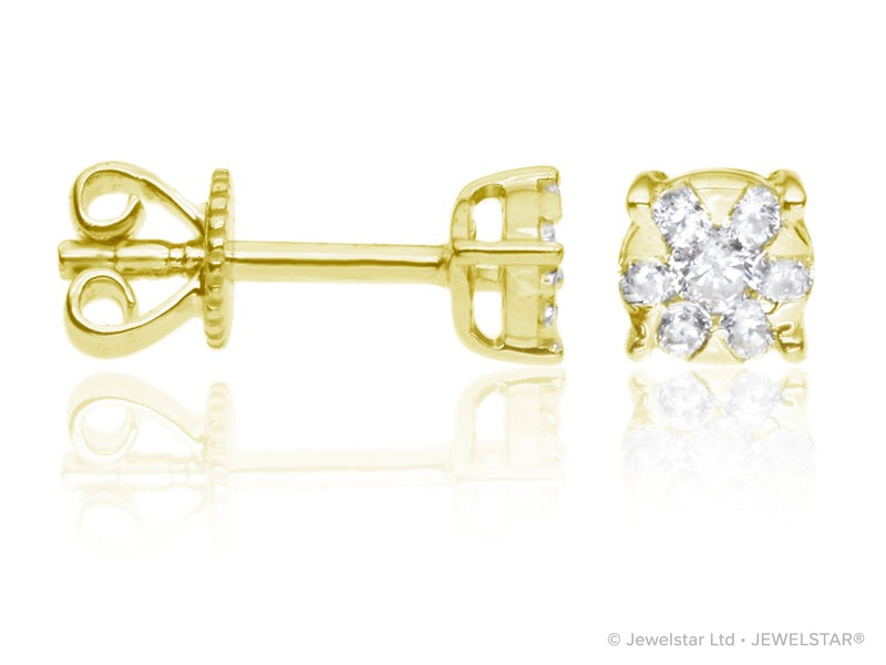 E-16145-AD-Y  0.21ct H/SI Diamond Solitaire/Cluster Earrings
