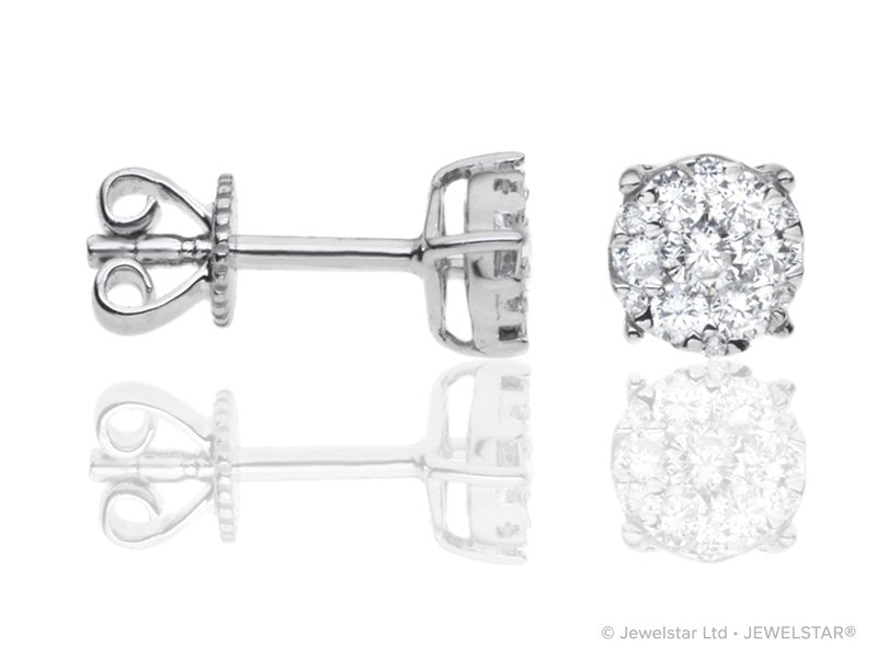 E-16146-AD-W  0.33ct H/SI Diamond Solitaire/Cluster Earrings