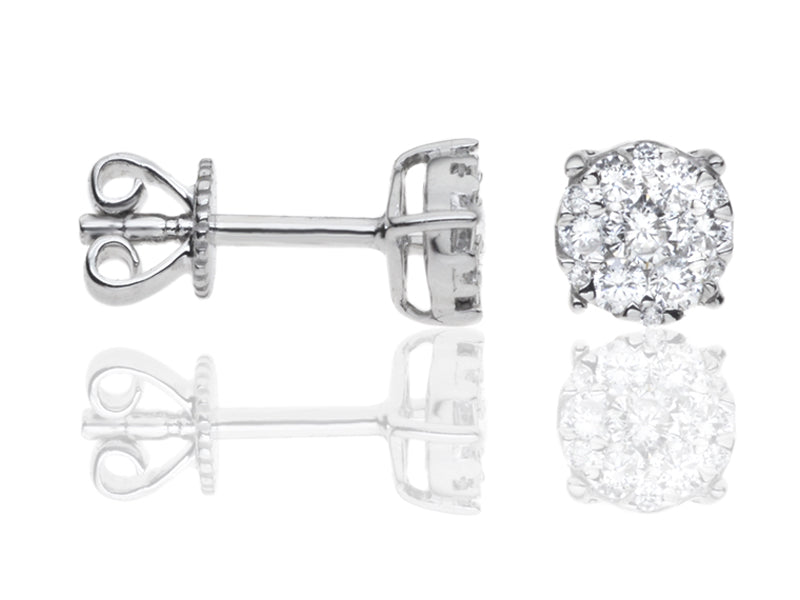 E-16146-AD-W  0.33ct H/SI Diamond Solitaire/Cluster Earrings