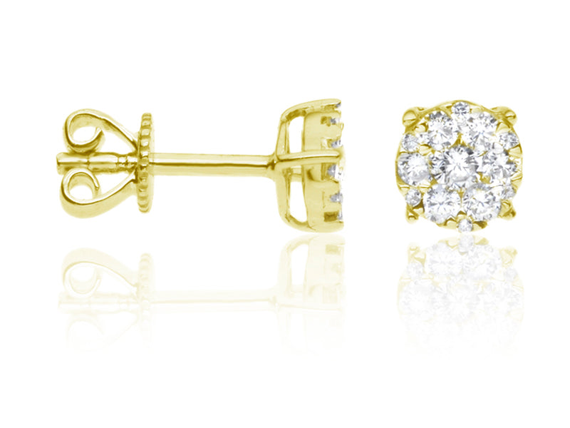 E-16146-AD-Y  0.33ct H/SI Diamond Solitaire/Cluster Earrings