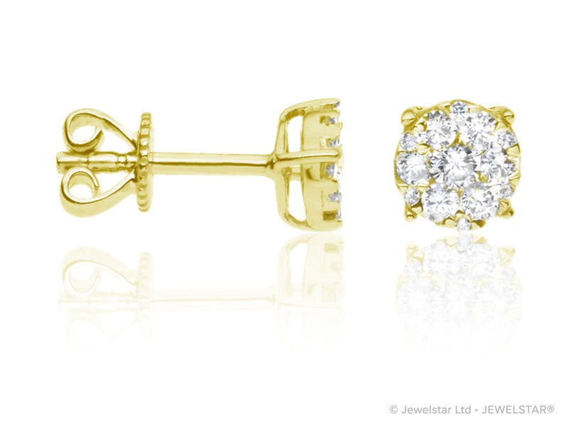 E-16146-AD-Y  0.33ct H/SI Diamond Solitaire/Cluster Earrings