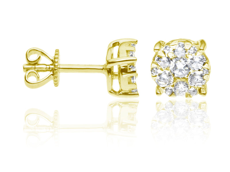 E-16147-AD-Y  0.55ct H/SI Diamond Solitaire/Cluster Earrings