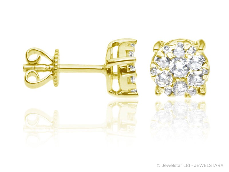 E-16147-AD-Y  0.55ct H/SI Diamond Solitaire/Cluster Earrings