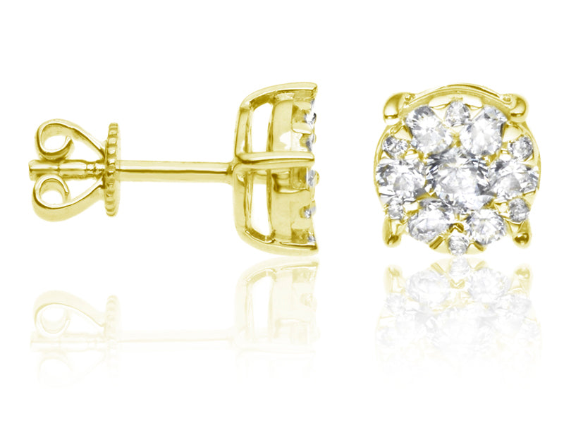 E-16148-AD-Y  0.62ct H/SI Diamond Solitaire/Cluster Earrings