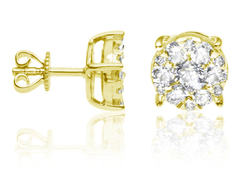 E-16149-AD-Y  0.82ct H/SI Diamond Solitaire/Cluster Earrings