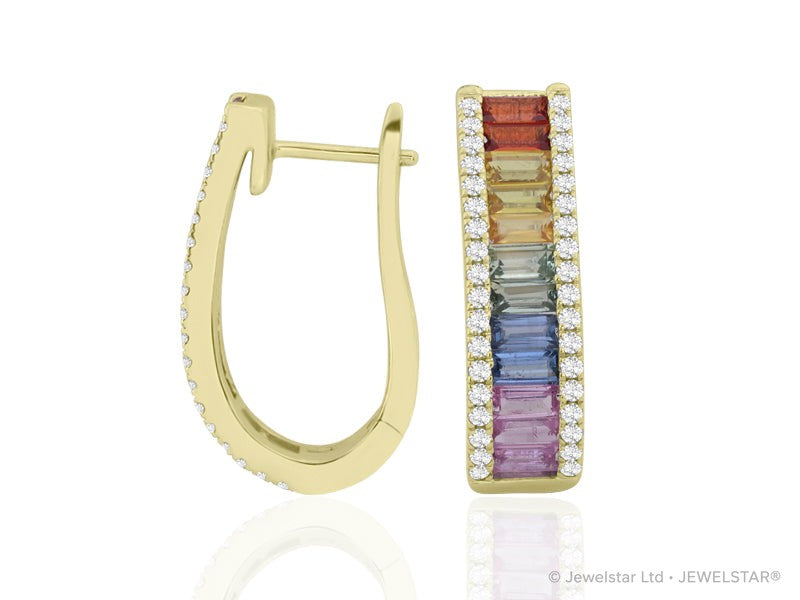 E-52502-CS-Y   Diamond & Colour Sapphire Earrings